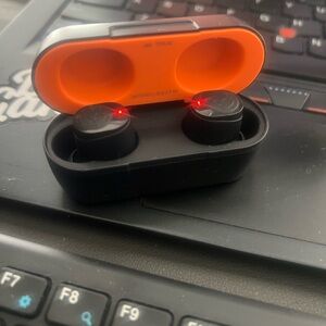 SkullCandy Wireless Earbuds - Black and Orange